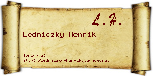 Ledniczky Henrik névjegykártya