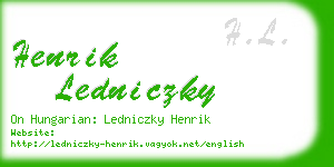 henrik ledniczky business card